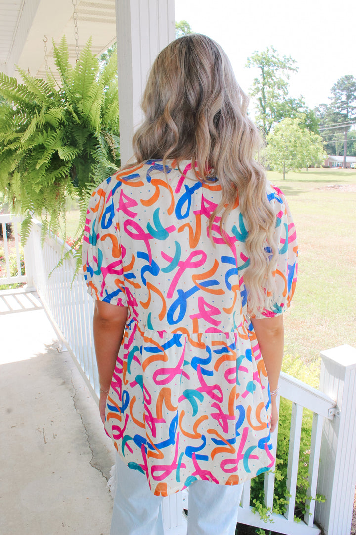 Colorful Confetti Printed Top