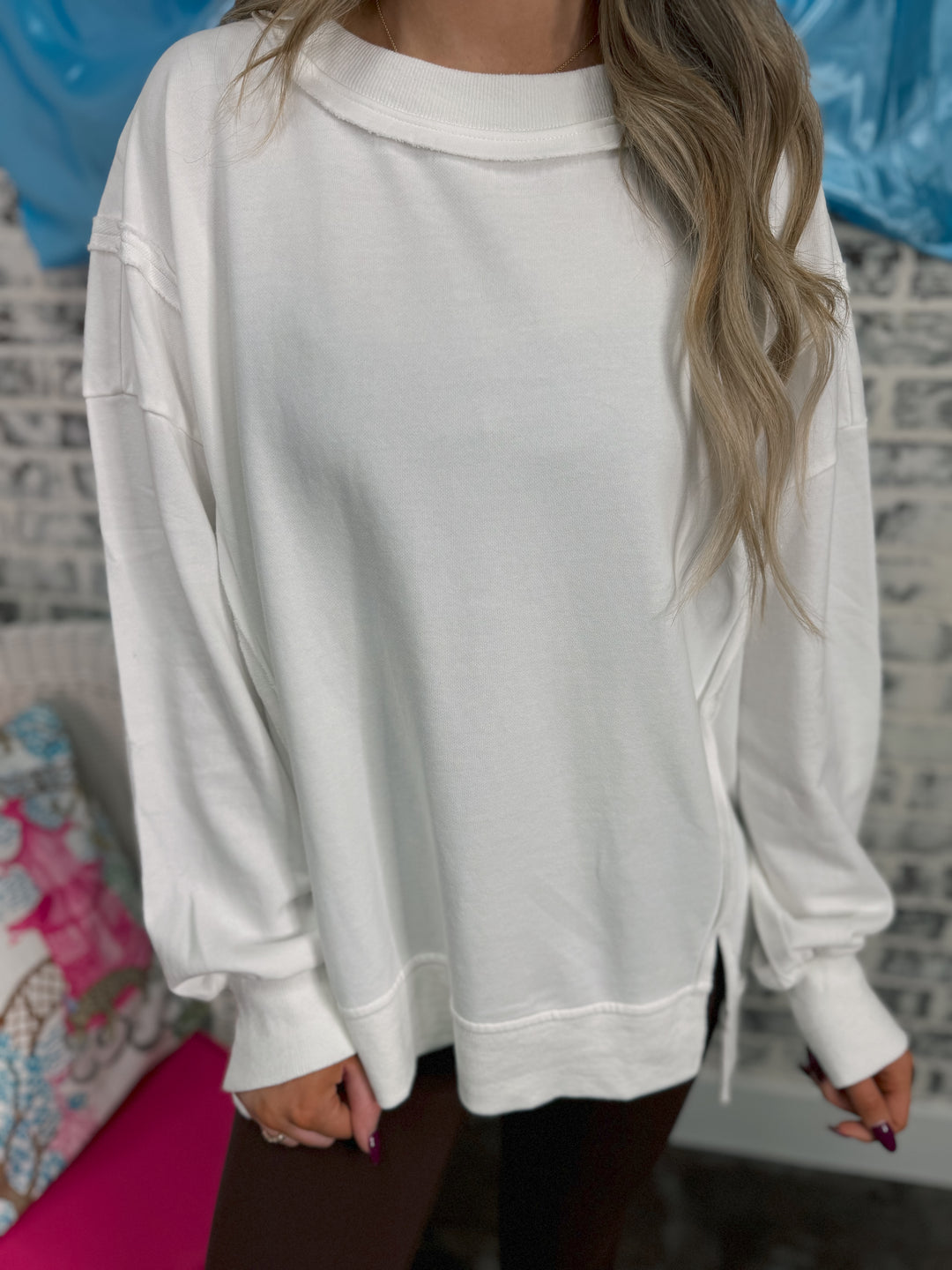 Call On Me Cream Oversized Sweatshirt