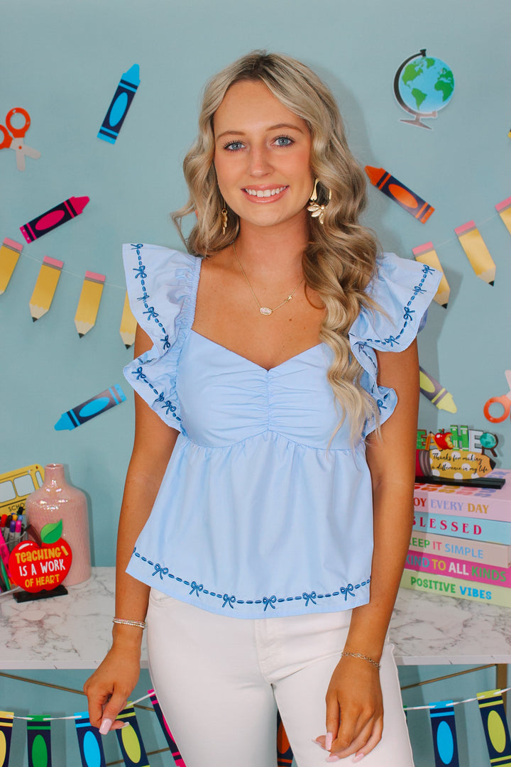 Baby Blue Baby Doll Top