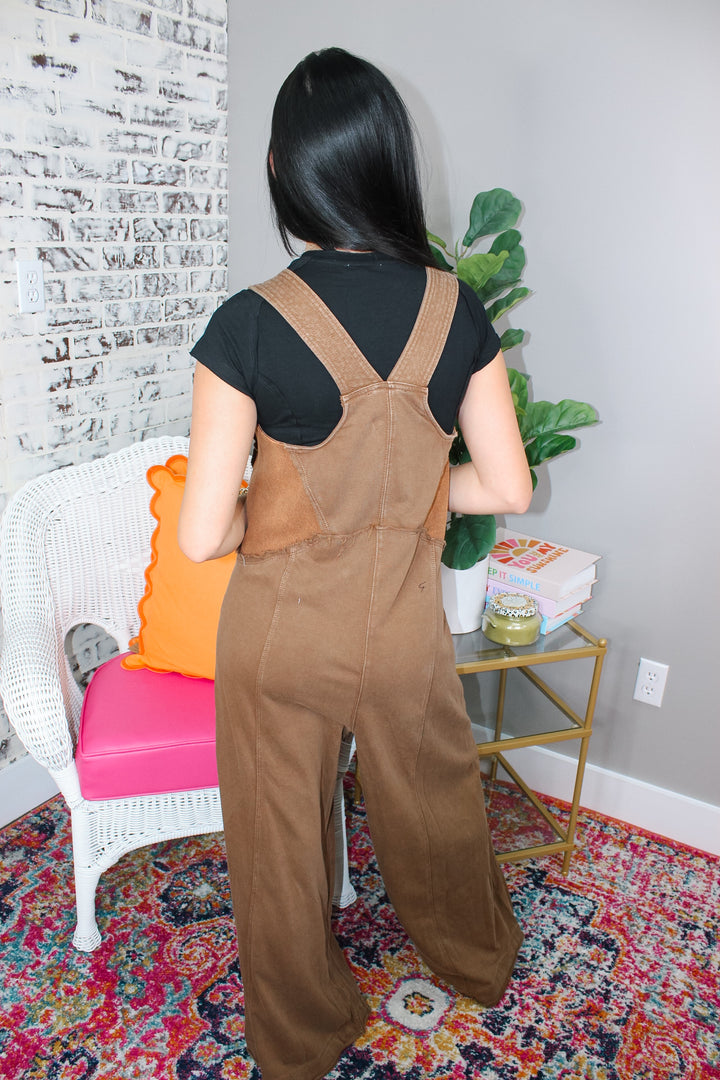 Sleeveless Wide Jumpsuit "Brown"