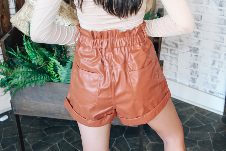 Leather Holiday Shorts "Rust"
