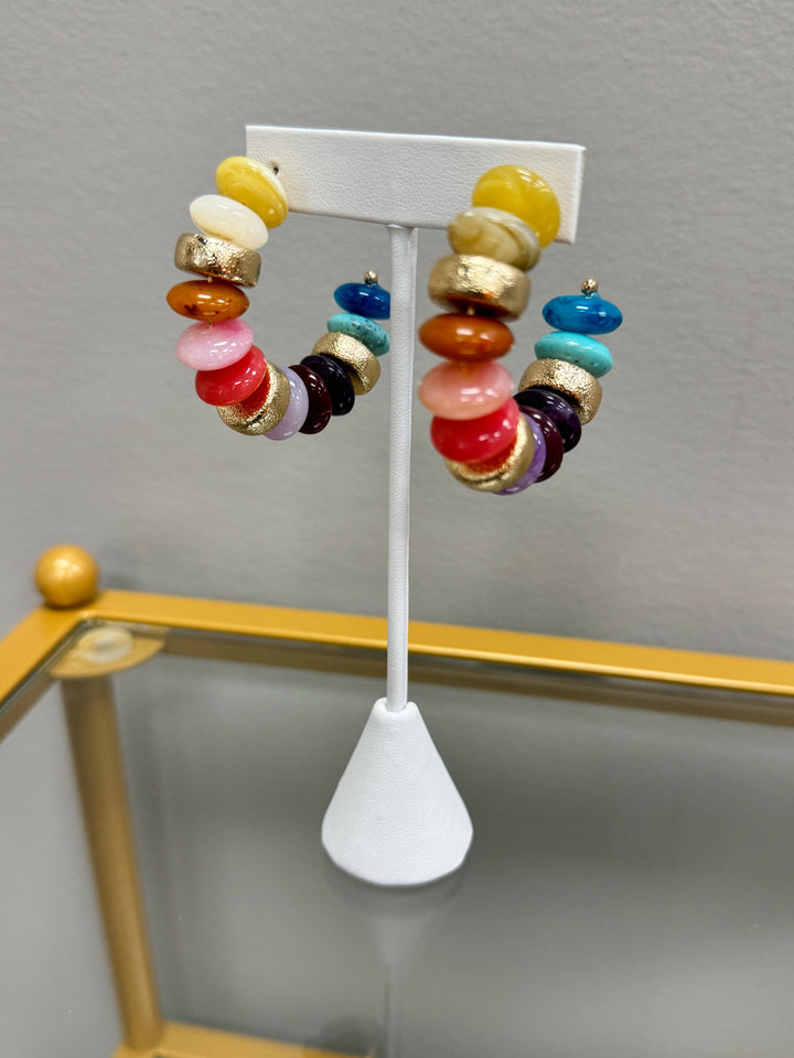 Blake Beaded Hoops "Multi Color"