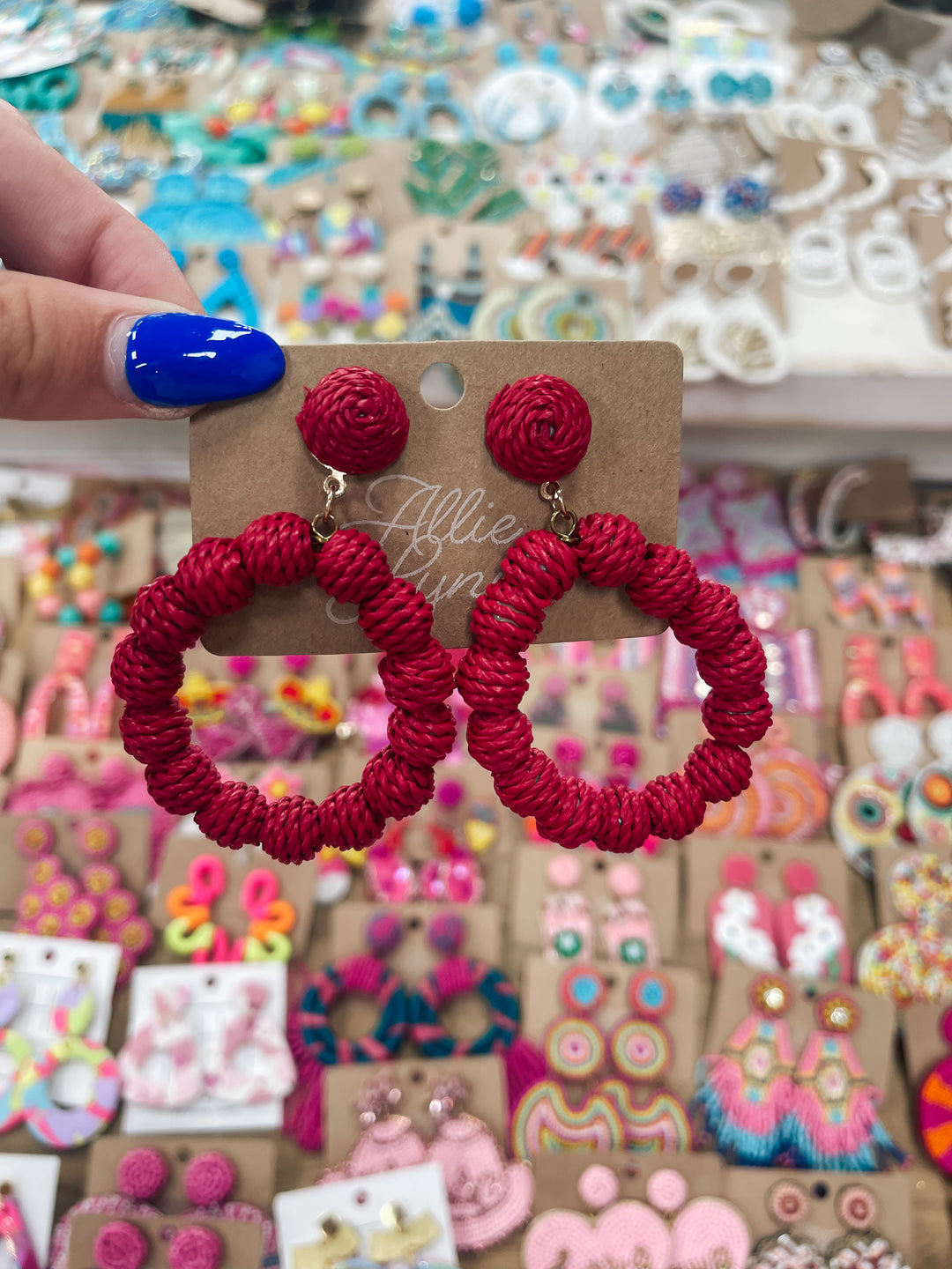 Red Circle Earrings