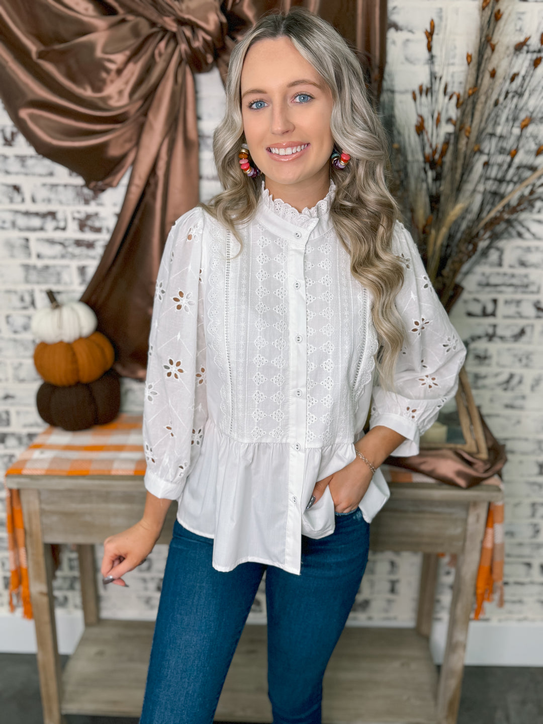 Ever After Eyelet Blouse "Off White"