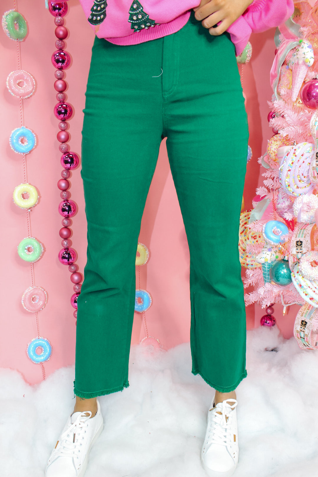 Stretchy Wide Leg Pants "Forest"