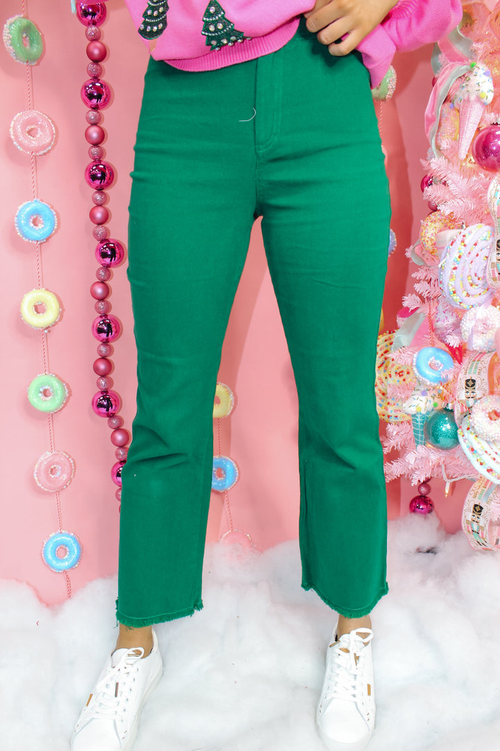 Stretchy Wide Leg Pants "Forest"