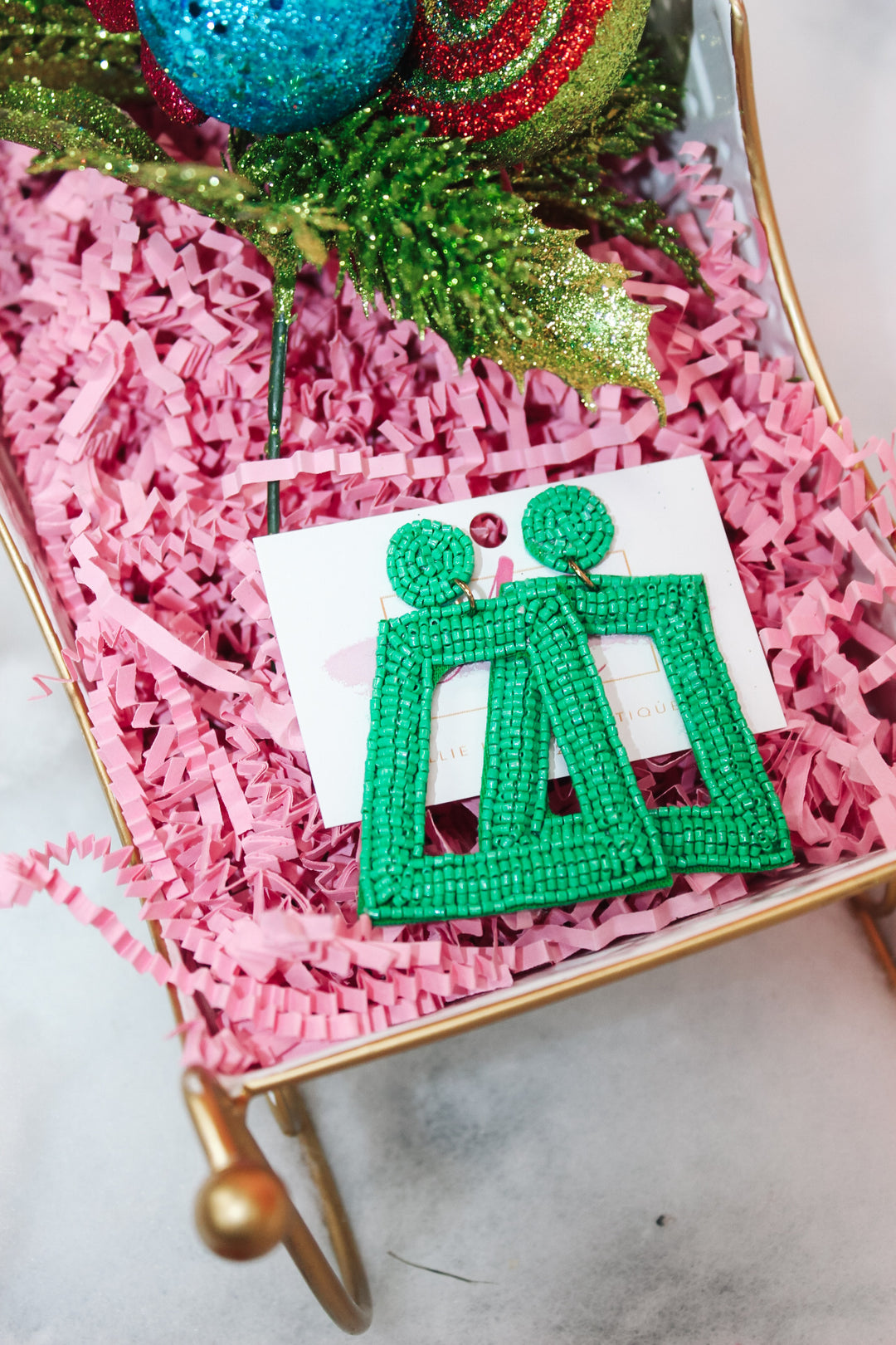 Square Color Pop Earrings "Green"