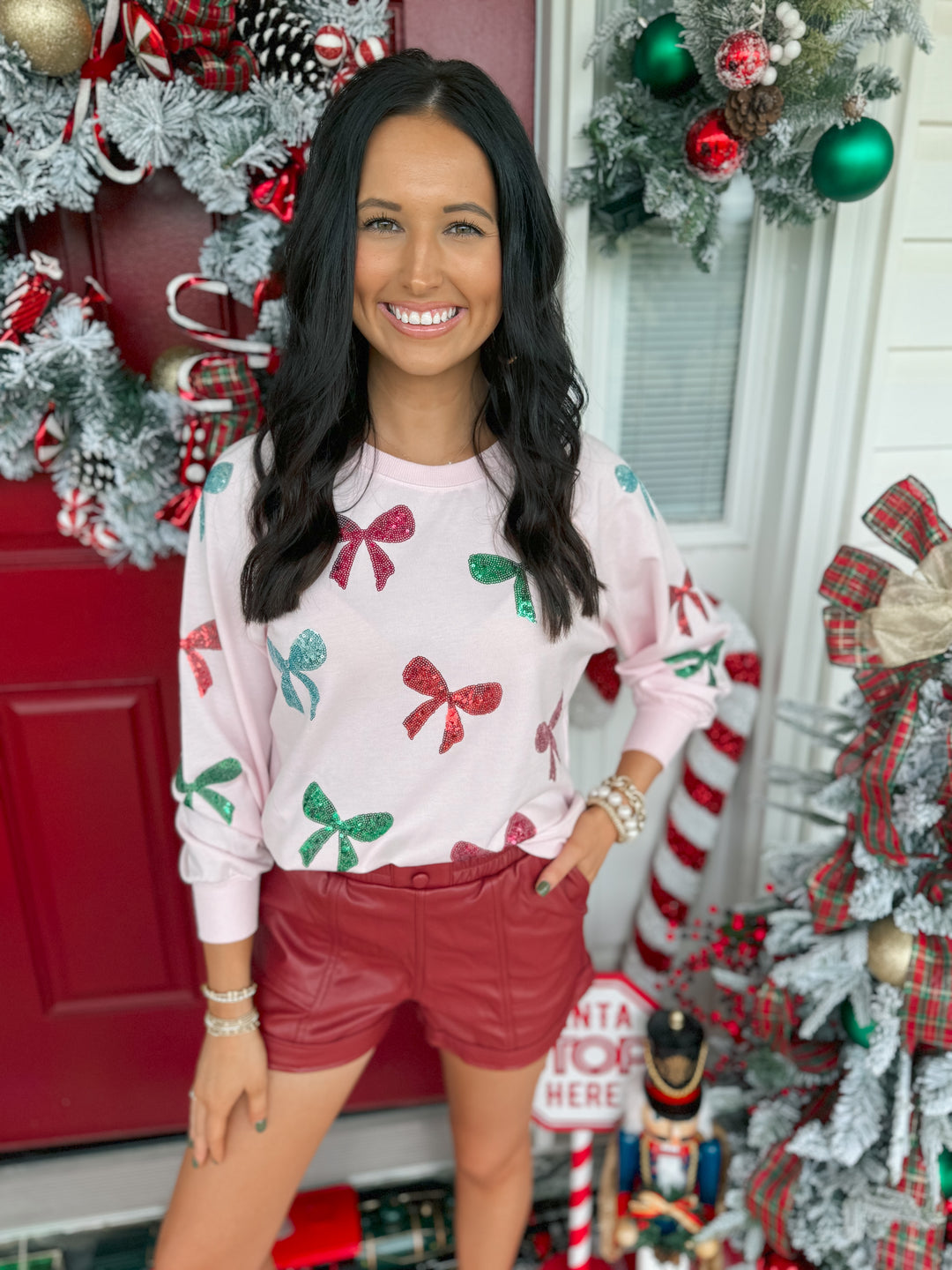 Katie Sweatshirt- Christmas "Bows"