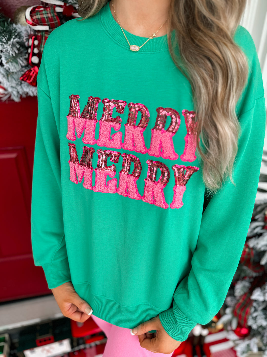 Sarah Sweatshirt- Christmas "Merry Merry"