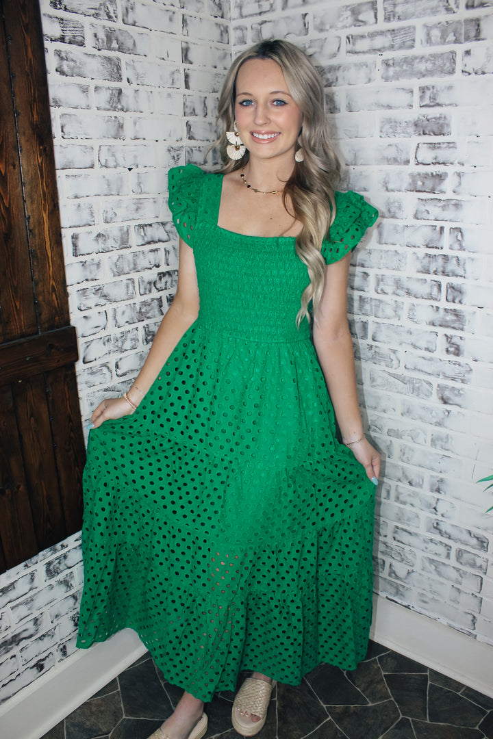 Spring Fling Midi Dress "Green"