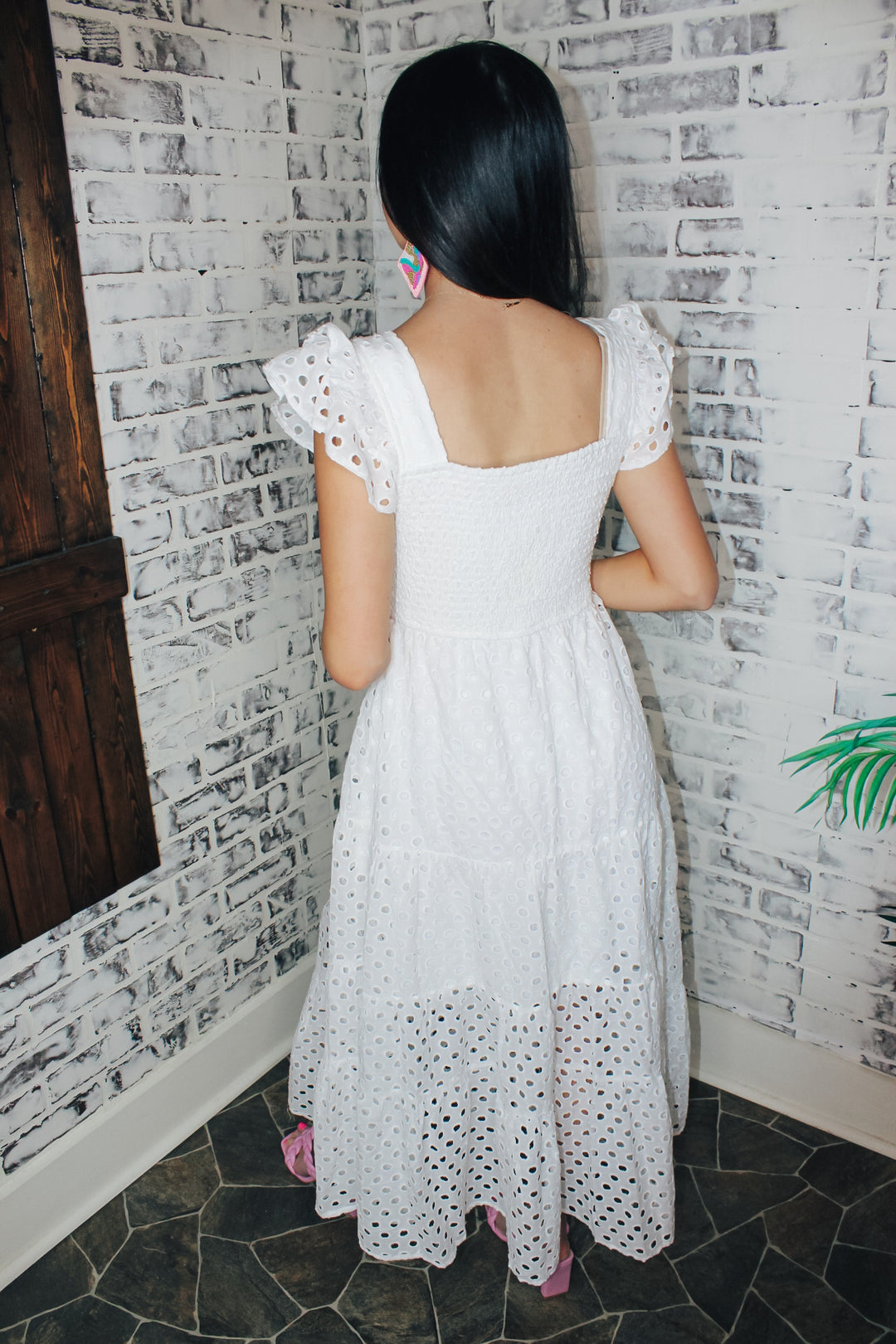 Spring Fling Midi Dress "White"