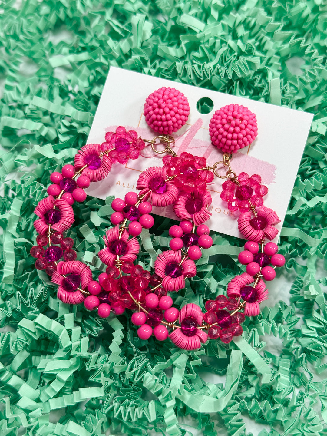 Fun Floral Earrings "Pink"