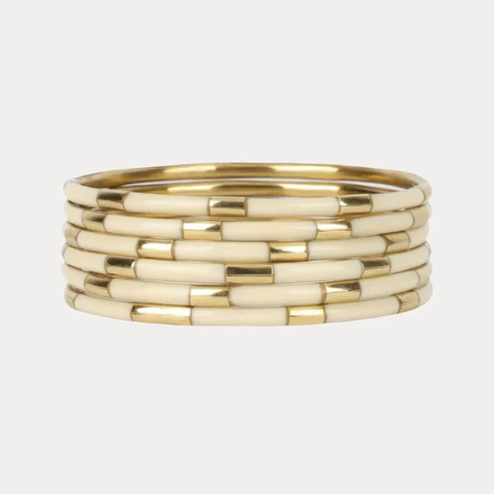 BuDhaGirl - Ivory Veda Bangles - Set of 6