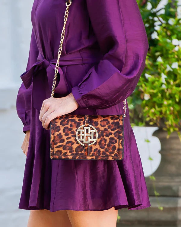 Caroline Hill - Cecilia Circle Logo Handbag "Spotted Saddle"