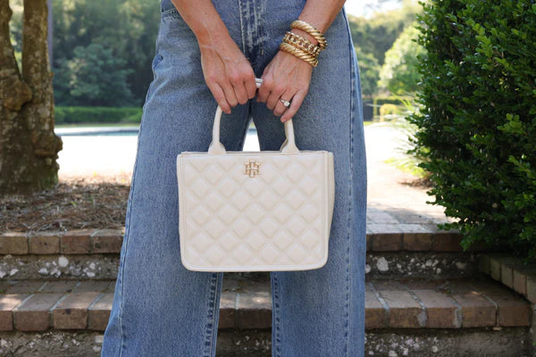 Caroline Hill - Ricky Mini Tote "Cream Quilted DQ"