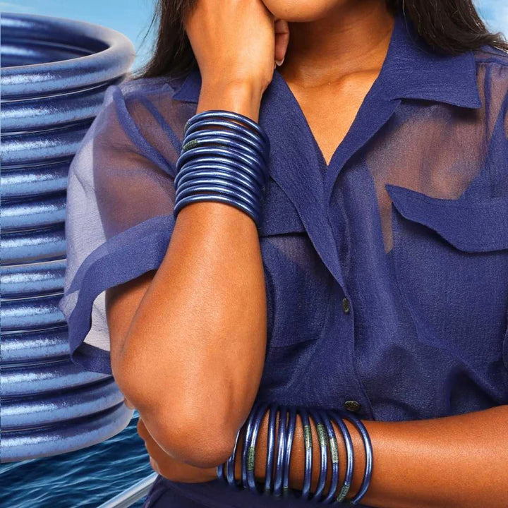 BuDhaGirl - Marine All Weather Bangles® (Set of 6) - Serenity Prayer
