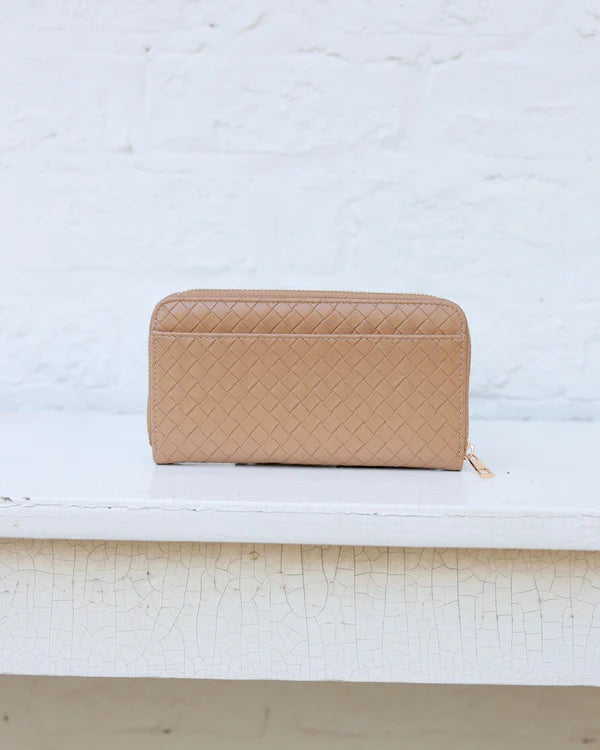 Caroline Hill - Penelope Wallet - Woven Tan