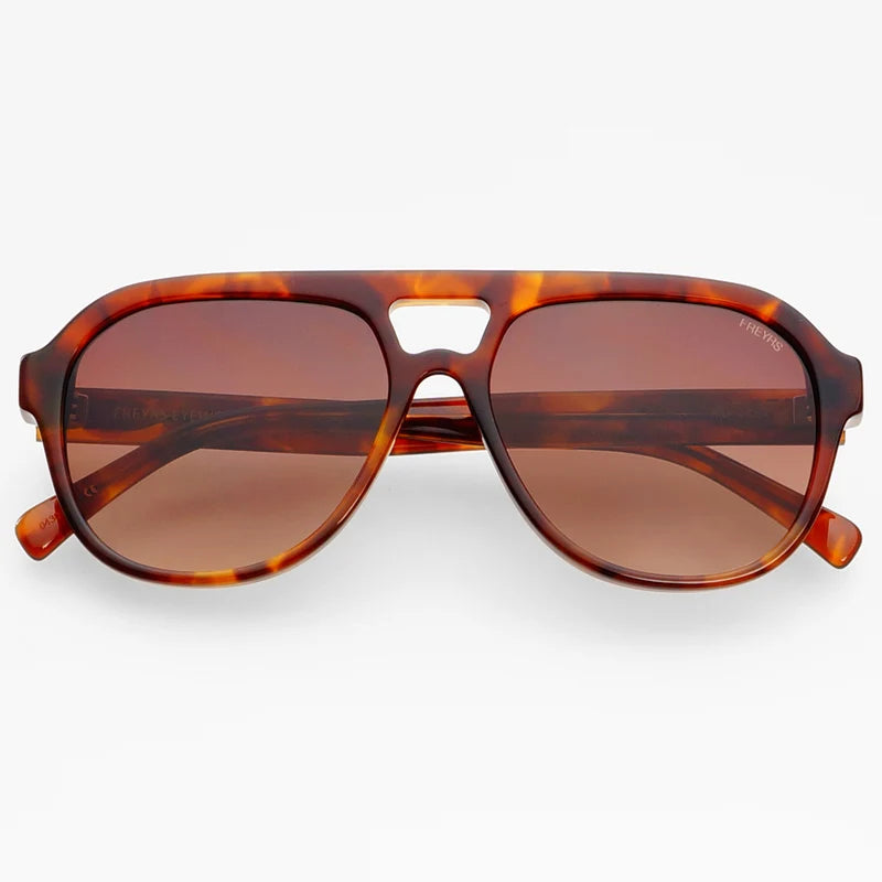 FREYRS - Rio Unisex Aviator Sunglasses - Dark Tortoise/Brown