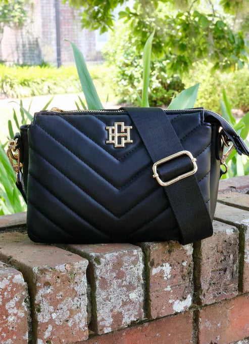 Caroline Hill - Jace Crossbody "Black V Quilted"