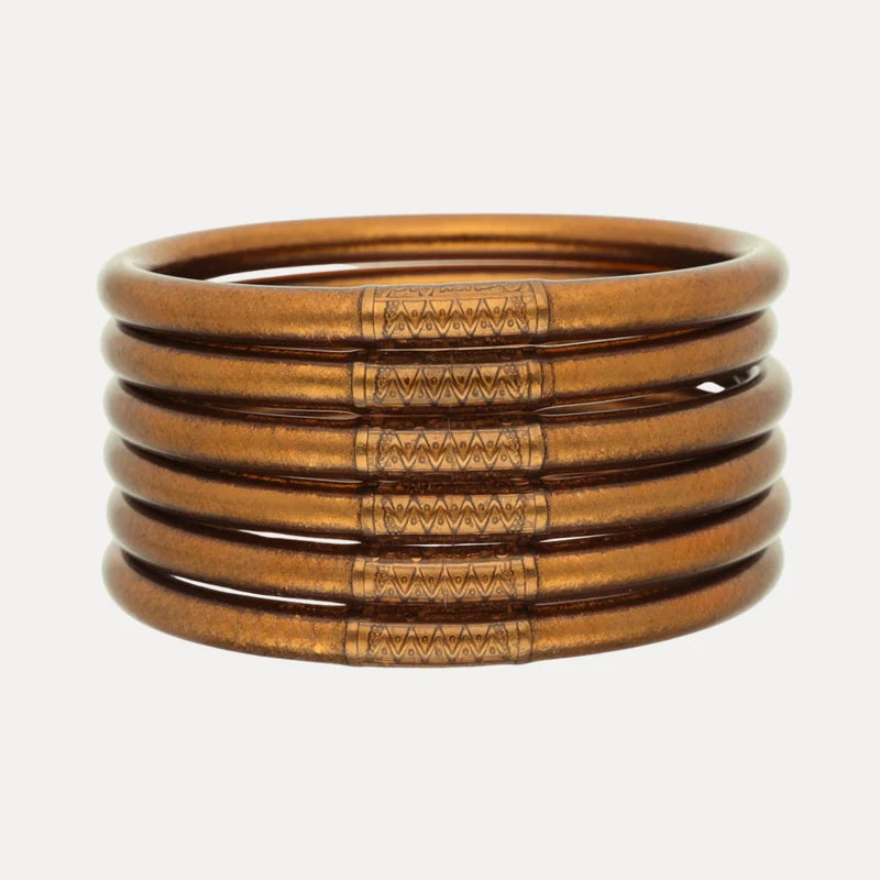 BuDhaGirl - Saddle All Weather Bangles® (Set of 6) - Serenity Prayer