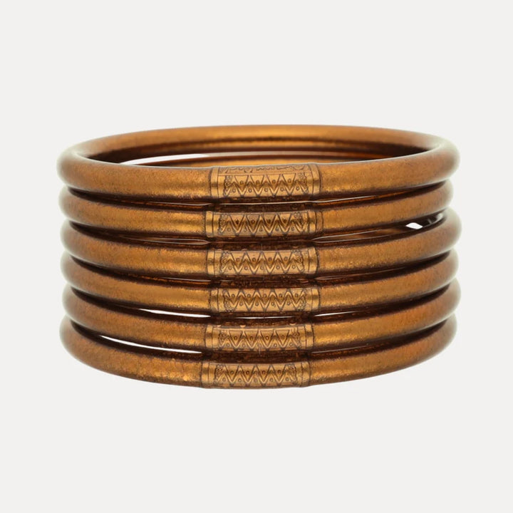 BuDhaGirl - Saddle All Weather Bangles® (Set of 6) - Serenity Prayer