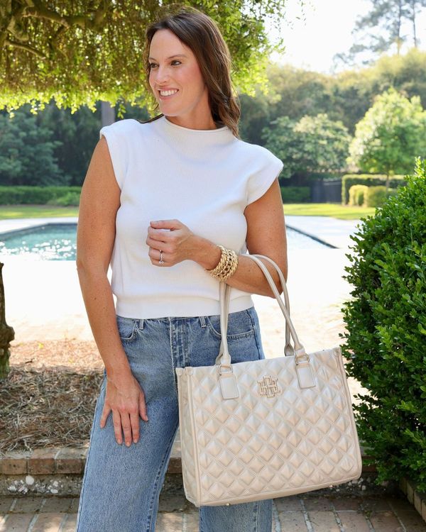 Caroline Hill - Hailey Tote "Pearl Quilted DQ"