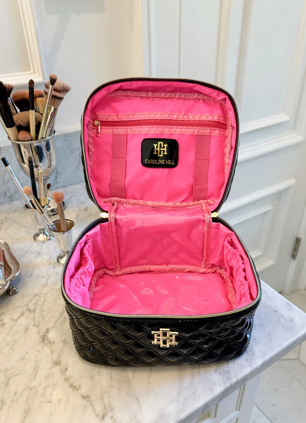 Caroline Hill - Hampton Train Case "Black Patent SQ"