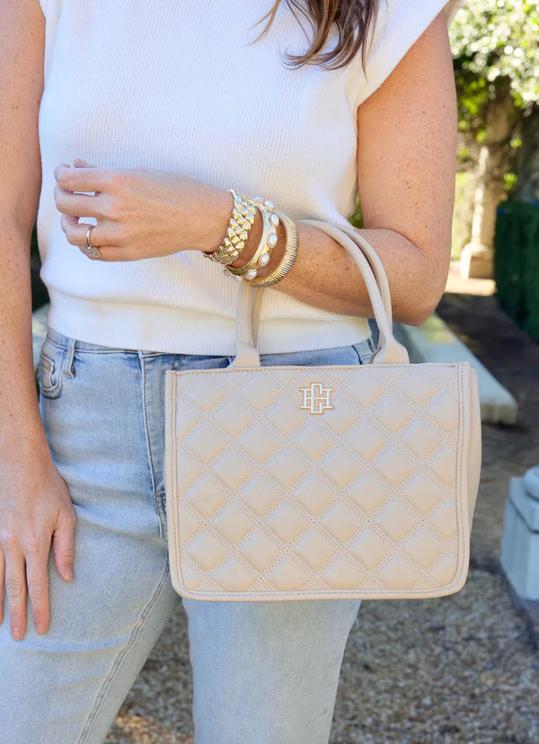 Caroline Hill - Ricky Mini Tote "Nude Quilted DQ"