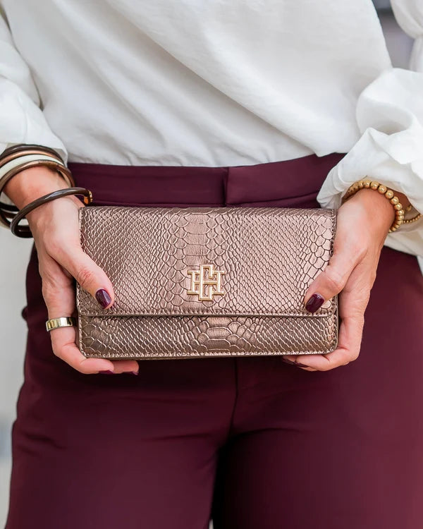 Caroline Hill - Brynleigh Clutch Crossbody - Bronze EC