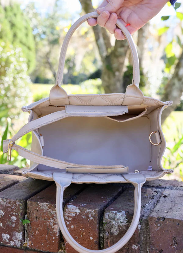 Caroline Hill - Ricky Mini Tote "Nude Quilted DQ"