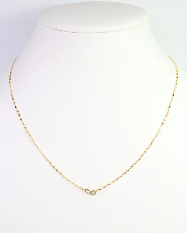 Caroline Hill - Minden Teardrop Baguette Necklace "WR Gold"