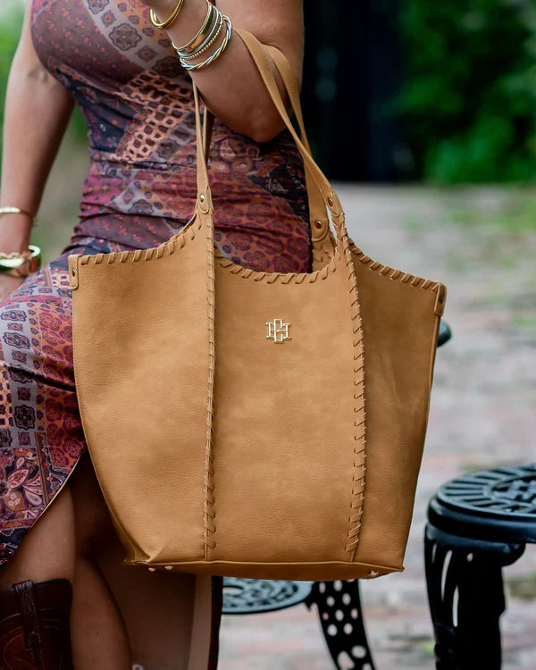 Caroline Hill - Emory Whipstitch Tote - Mustard S