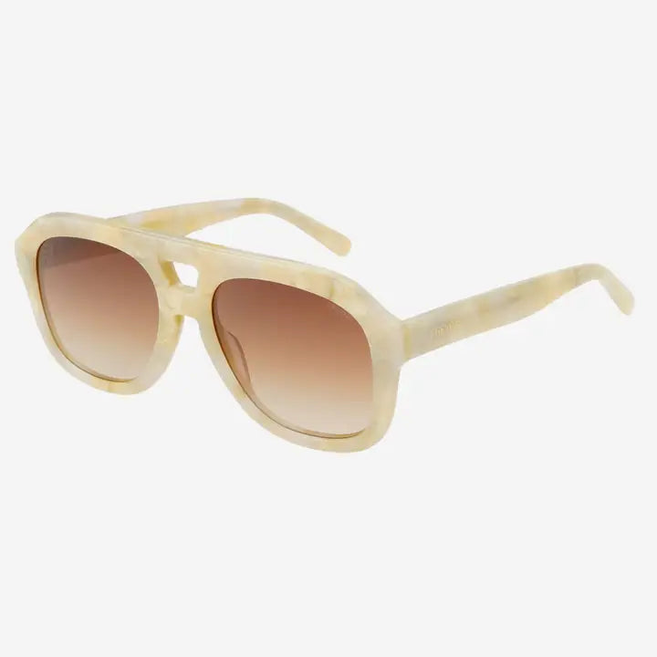 FREYRS - Voyager Acetate Oversized Aviator Sunglasses - Gray Pearl