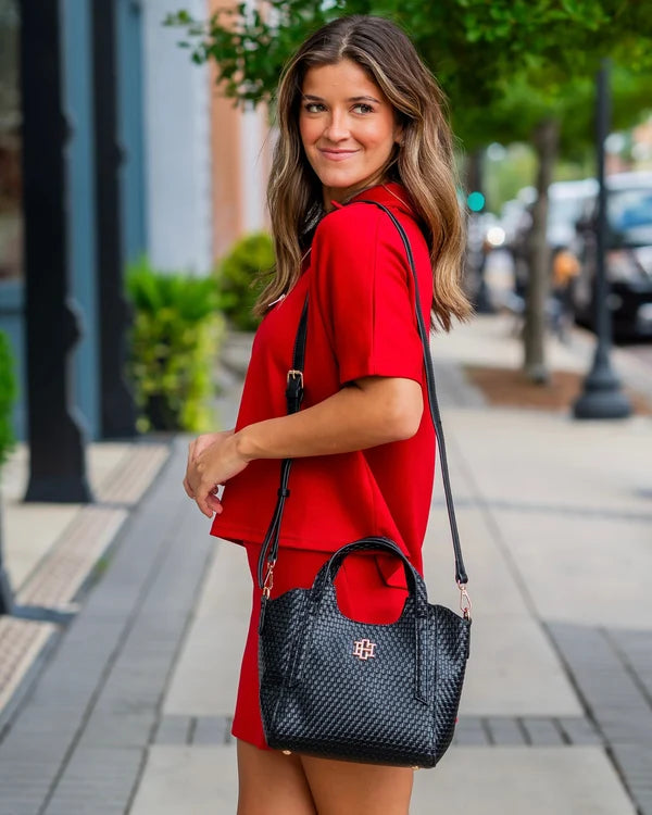 Caroline Hill - Kendall Mini Tote - Black BW