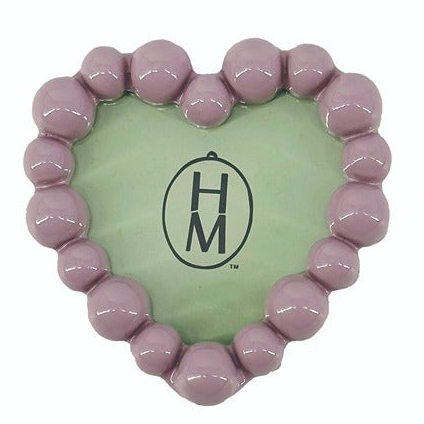 Hazel Mazel - 3-1/4" W x 3-1/2" H Resin Heart Photo Frame "Purple"