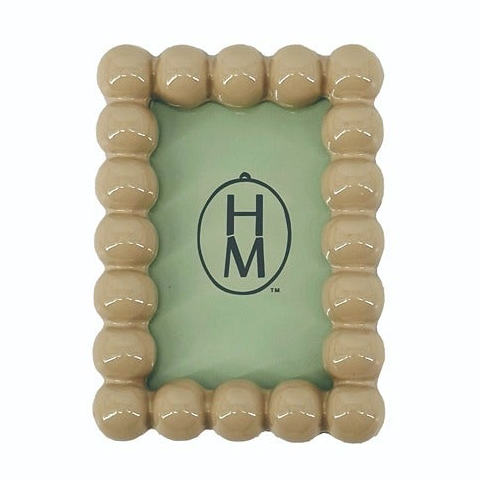 Hazel Mazel - 3-1/4" W x 3-1/2" H Resin Square Photo Frame "Tan"