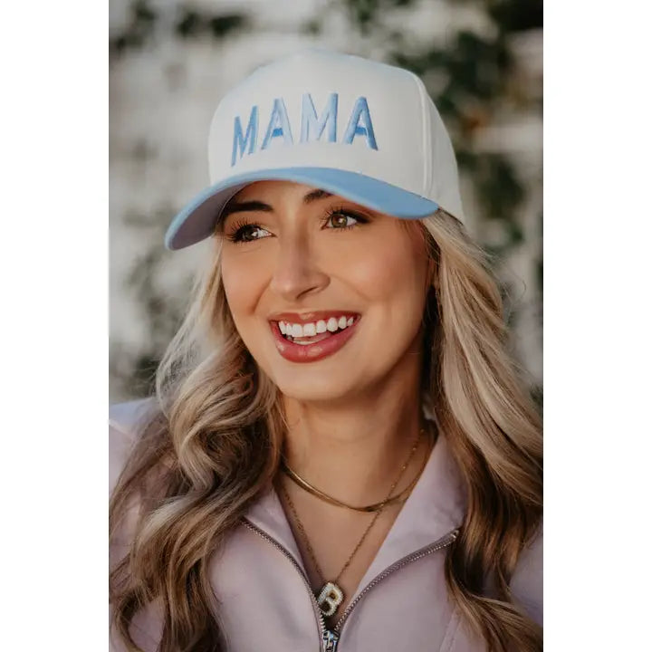 MAMA Two-Toned Vintage Hat "Light Blue/Tan"