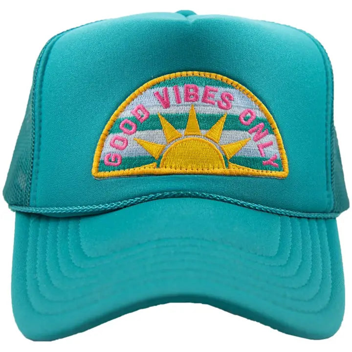 Good Vibes Only Trucker Hat "Deep Teal"
