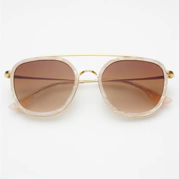 FREYRS - Weston Acetate Round Unisex Sunglasses - Light Pink/Brown