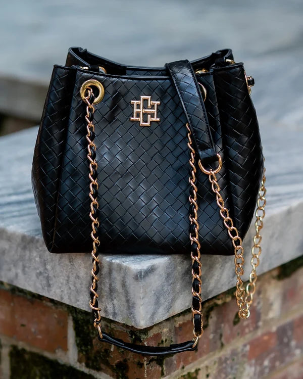 Caroline Hill - Lainey Mini Tote - Woven Black