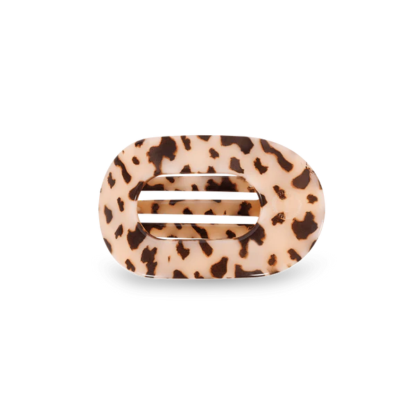 Teleties - Blonde Tortoise Flat Round Hair Clip-Small