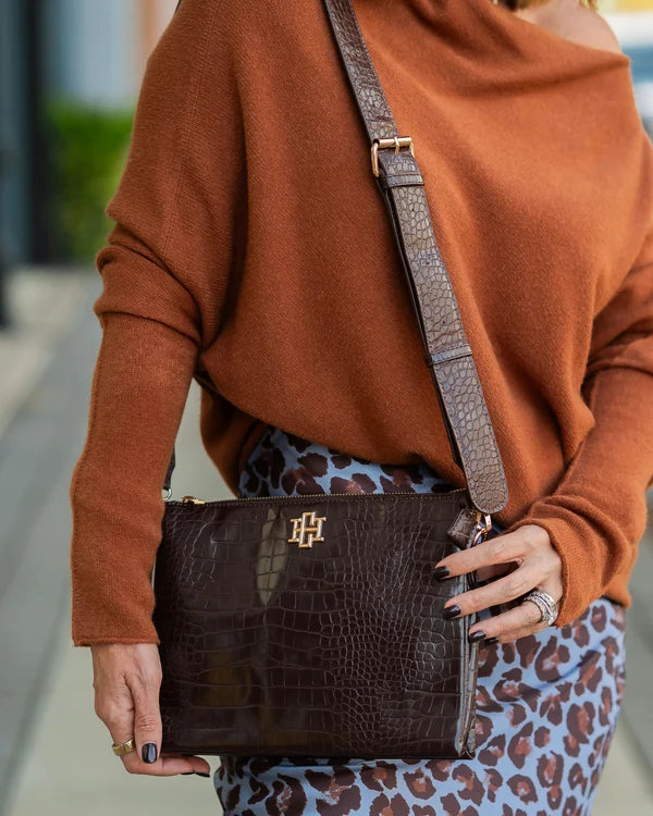Caroline Hill - Ariana Crossbody - Chocolate EC
