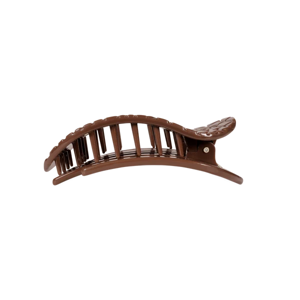 Teleties - Brown Crocodile Flat Round Clip "Medium