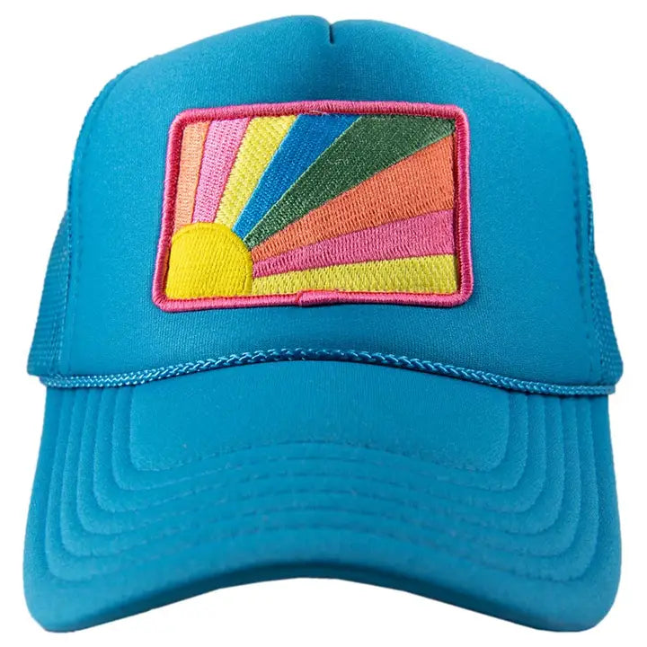 Bursting Sunshine Patch Trucker Hat "Blue"