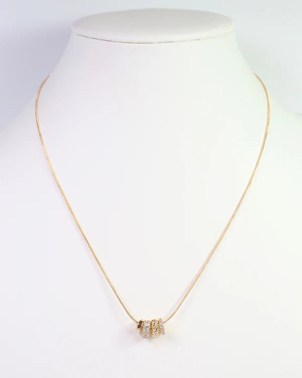 Caroline Hill - Atlantic Rondelle Charm Necklace - WR Gold