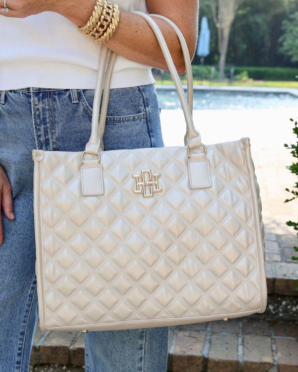 Caroline Hill - Hailey Tote "Pearl Quilted DQ"