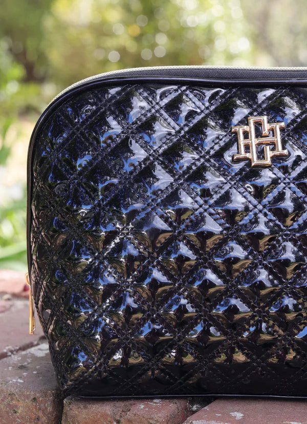 Caroline Hill - Capri Large Pouch "Black Patent SQ"
