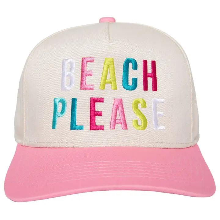 Beach Please Multicolored Two-Toned Hat