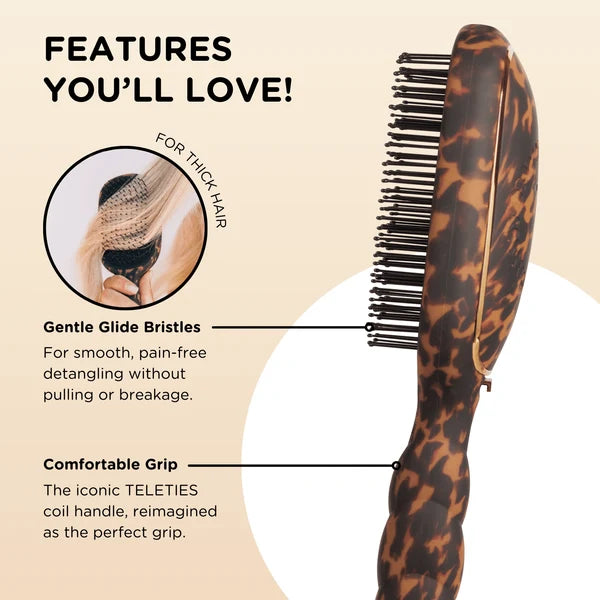 Teleties - Detangler Hair Brush - Tortoise