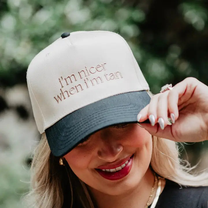 I'm Nicer When I'm Tan Two-Toned Vintage Hat